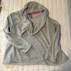 Grey slouched turtle neck sweatshirt, cropped